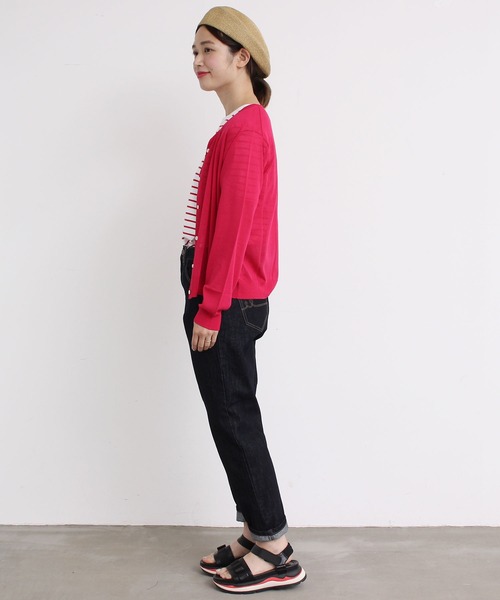 aimer le mieux（エメルミュー）の「aimer レーヨン/ナイロン　アソート釦クルーカーディガン（カーディガン/ボレロ・レディース・ブラック/ピンク/イエロー/グリーン/ホワイト×ブルー・FREE）」の17枚目の写真