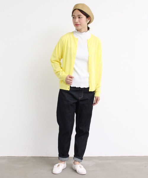 aimer le mieux（エメルミュー）の「aimer レーヨン/ナイロン　アソート釦クルーカーディガン（カーディガン/ボレロ・レディース・ブラック/ピンク/イエロー/グリーン/ホワイト×ブルー・FREE）」の22枚目の写真