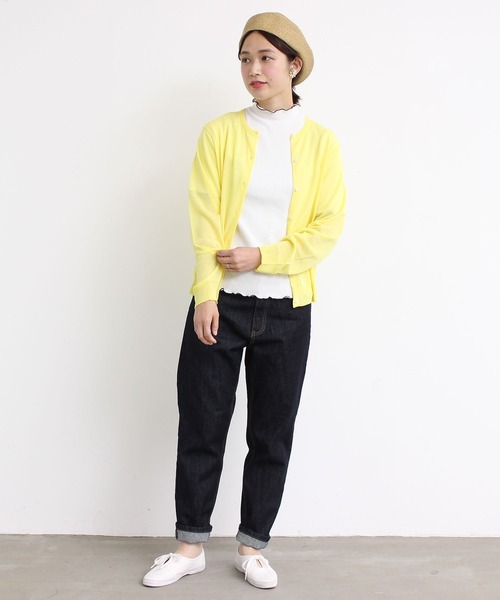 aimer le mieux（エメルミュー）の「aimer レーヨン/ナイロン　アソート釦クルーカーディガン（カーディガン/ボレロ・レディース・ブラック/ピンク/イエロー/グリーン/ホワイト×ブルー・FREE）」の10枚目の写真