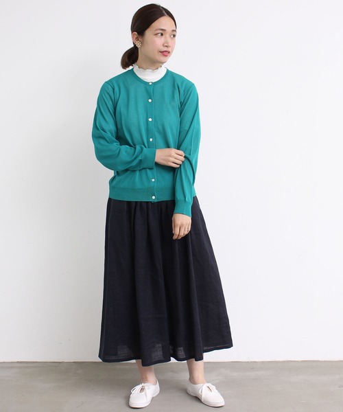 aimer le mieux（エメルミュー）の「aimer レーヨン/ナイロン　アソート釦クルーカーディガン（カーディガン/ボレロ・レディース・ブラック/ピンク/イエロー/グリーン/ホワイト×ブルー・FREE）」の9枚目の写真