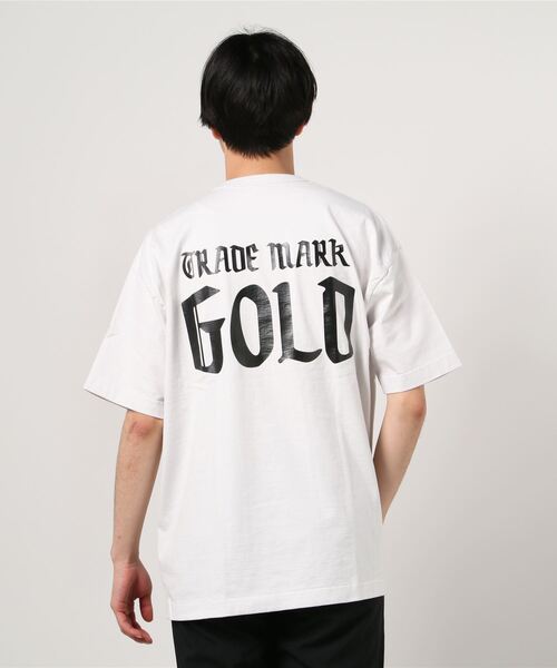 GOLD（ゴールド）の「GOLD / ゴールド：【ONLY ARK】別注14/- HEAVY COTTON S/S WIDE T-SHIRT -GOLD PRINT-：21A-GL78408P[MUS]（Tシャツ/カットソー・メンズ・ブラック/ベージュ/ベージュ系その他/ライトグレー系・L/XL/S/M）」の6枚目の写真