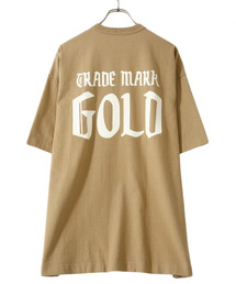 GOLD | GOLD / ゴールド：【ONLY ARK】別注14/- HEAVY COTTON S/S WIDE T-SHIRT -GOLD PRINT-：21A-GL78408P[MUS](Tシャツ/カットソー)