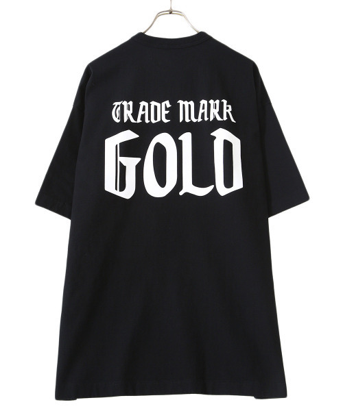 GOLD（ゴールド）の「GOLD / ゴールド：【ONLY ARK】別注14/- HEAVY COTTON S/S WIDE T-SHIRT -GOLD PRINT-：21A-GL78408P[MUS]（Tシャツ/カットソー・メンズ・ブラック/ベージュ/ベージュ系その他/ライトグレー系・L/XL/S/M）」の2枚目の写真