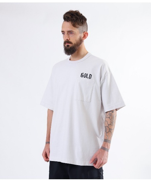 GOLD（ゴールド）の「GOLD / ゴールド：【ONLY ARK】別注14/- HEAVY COTTON S/S WIDE T-SHIRT -GOLD PRINT-：21A-GL78408P[MUS]（Tシャツ/カットソー・メンズ・ブラック/ベージュ/ベージュ系その他/ライトグレー系・L/XL/S/M）」の20枚目の写真