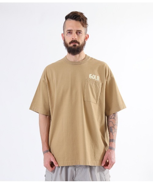 GOLD（ゴールド）の「GOLD / ゴールド：【ONLY ARK】別注14/- HEAVY COTTON S/S WIDE T-SHIRT -GOLD PRINT-：21A-GL78408P[MUS]（Tシャツ/カットソー・メンズ・ブラック/ベージュ/ベージュ系その他/ライトグレー系・L/XL/S/M）」の15枚目の写真