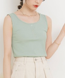 ヘンリーネックリブタンクトップ