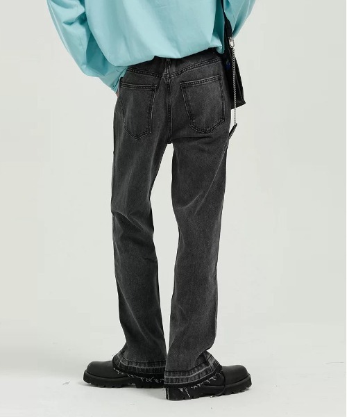 Mimma/Mimaa（ミマ）の「【Mimma/Mimaa】裾スリットデニム（デニムパンツ・メンズ・ブラック/ブルー・FREE）」の8枚目の写真