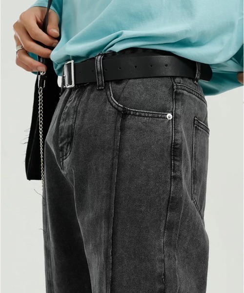 Mimma/Mimaa（ミマ）の「【Mimma/Mimaa】裾スリットデニム（デニムパンツ・メンズ・ブラック/ブルー・FREE）」の10枚目の写真