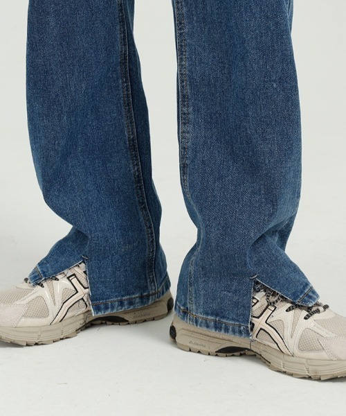 Mimma/Mimaa（ミマ）の「【Mimma/Mimaa】裾スリットデニム（デニムパンツ・メンズ・ブラック/ブルー・FREE）」の14枚目の写真