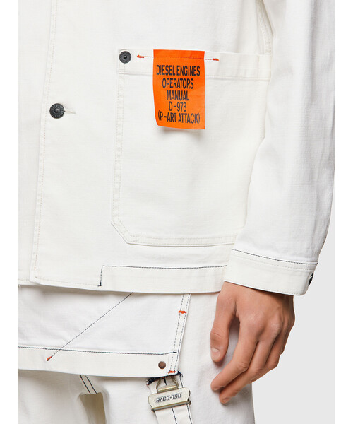 DIESEL（ディーゼル）の「メンズ ジャケット  ナイロンジャケット キャンバスジャケット ライトジャケット（ナイロンジャケット・メンズ・ホワイト・SMALL/MEDIUM/X-LARGE/LARGE）」の6枚目の写真