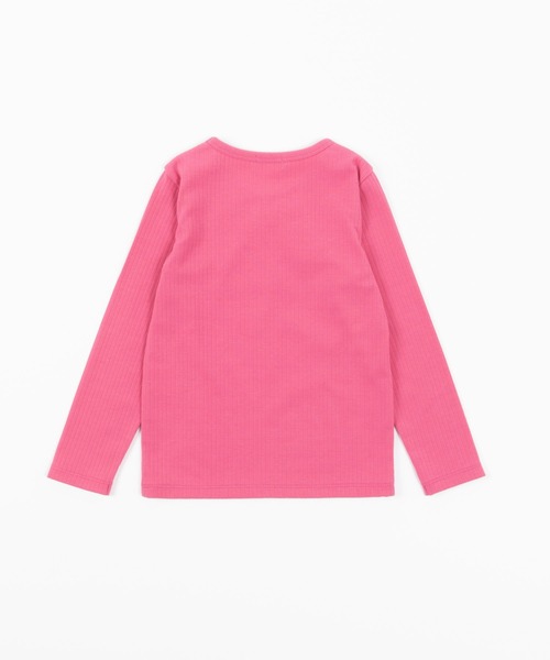 KP（ケーピー）の「テレコ起毛長袖Tシャツ(100-130cm)（Tシャツ/カットソー・キッズ・チャコールグレー/オフホワイト/ピンク・110cm/100cm/120cm/130cm）」の6枚目の写真