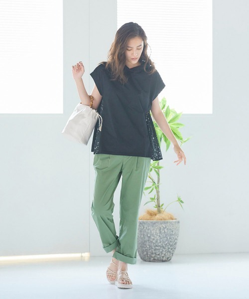 LIPSTAR（リップスター）の「星柄サイドプリーツパーカー（Tシャツ/カットソー・レディース・ブラック/ベージュ/オフホワイト・M）」の16枚目の写真