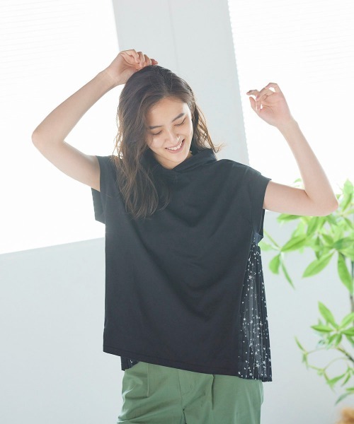 LIPSTAR（リップスター）の「星柄サイドプリーツパーカー（Tシャツ/カットソー・レディース・ブラック/ベージュ/オフホワイト・M）」の14枚目の写真