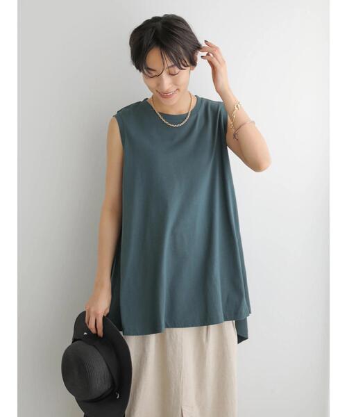 セール】イレギュラーヘムノースリーブカットプルオーバー（Tシャツ