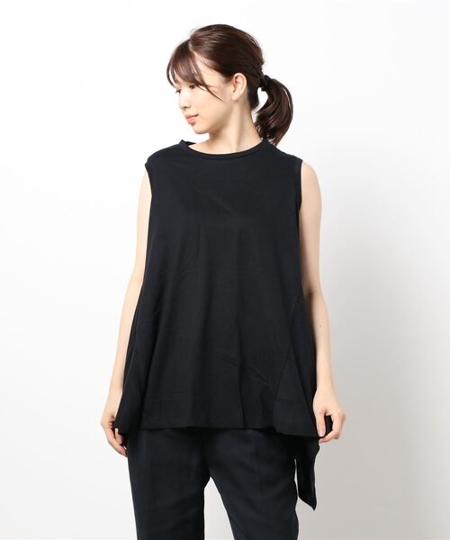 AMERICAN HOLIC（アメリカンホリック）の「イレギュラーヘムノースリーブカットプルオーバー（Tシャツ/カットソー・レディース・ブラック/ダークグリーン/オフホワイト・M/L）」の6枚目の写真