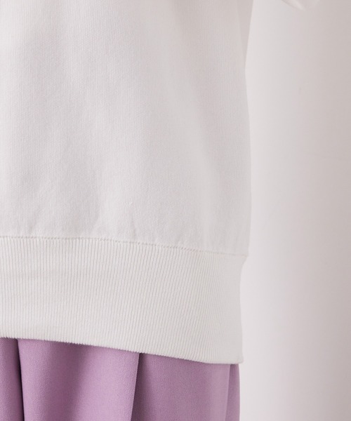 SALON adam et rope'（サロン アダム エ ロペ）の「<春まで使える>スウェットライクニットパーカー（パーカー・レディース・ホワイト/チャコールグレー/ベージュ/オレンジ・FREE）」の15枚目の写真