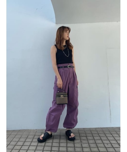 MOUSSY（マウジー）の「VOLUME COMBAT パンツ（カーゴパンツ・レディース・パープル/ライトカーキ/ブルー・1/2）」の11枚目の写真