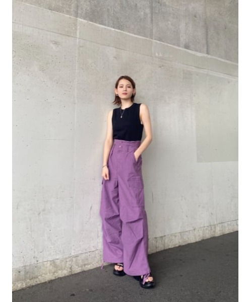 MOUSSY（マウジー）の「VOLUME COMBAT パンツ（カーゴパンツ・レディース・パープル/ライトカーキ/ブルー・1/2）」の10枚目の写真