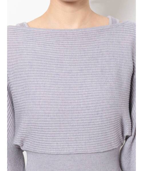 dazzlin（ダズリン）の「レイヤードバックリボンニットワンピース（ワンピース・レディース・パープル/ブラウン/オフホワイト・FREE）」の5枚目の写真