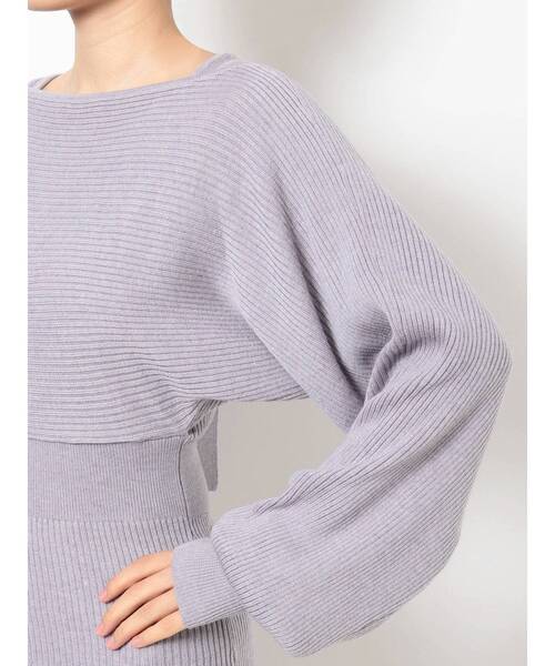 dazzlin（ダズリン）の「レイヤードバックリボンニットワンピース（ワンピース・レディース・パープル/ブラウン/オフホワイト・FREE）」の6枚目の写真