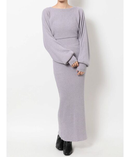 dazzlin（ダズリン）の「レイヤードバックリボンニットワンピース（ワンピース・レディース・パープル/ブラウン/オフホワイト・FREE）」の15枚目の写真