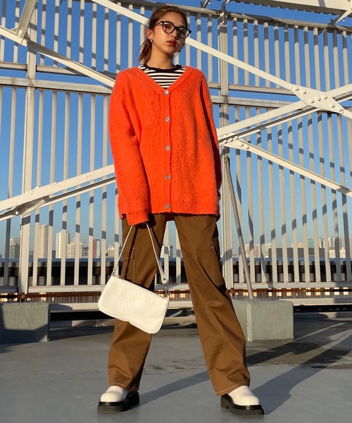 SHAGGIE（シャギー）の「ヴィンテージモヘアライクBIGカーディガン（カーディガン/ボレロ・レディース・ブラック/オレンジ/ブルー/グリーン/パープル・FREE）」の10枚目の写真