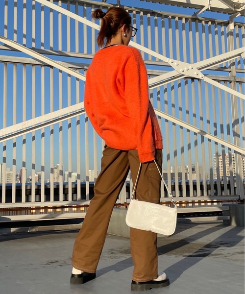 SHAGGIE（シャギー）の「ヴィンテージモヘアライクBIGカーディガン（カーディガン/ボレロ・レディース・ブラック/オレンジ/ブルー/グリーン/パープル・FREE）」の8枚目の写真