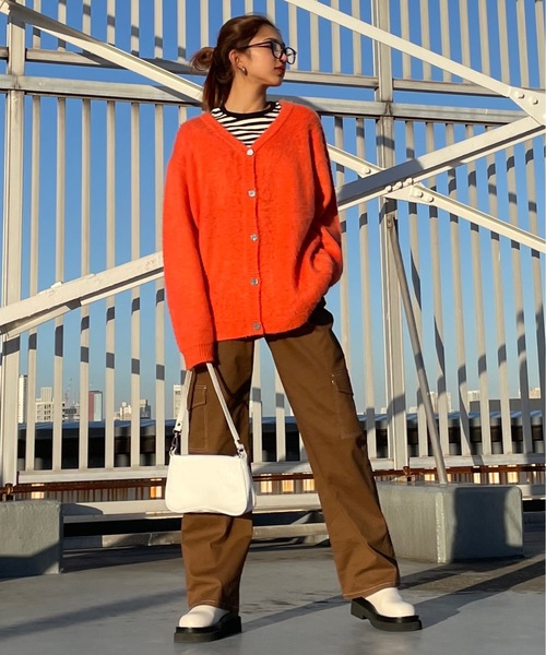 SHAGGIE（シャギー）の「ヴィンテージモヘアライクBIGカーディガン（カーディガン/ボレロ・レディース・ブラック/オレンジ/ブルー/グリーン/パープル・FREE）」の11枚目の写真