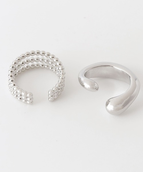 SMELLY(スメリー)の「2セットイヤカフ(イヤーカフ・レディース・シルバー・-)」の2枚目の写真