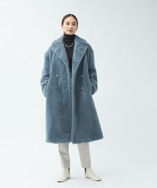 qualite（カリテ）の「テーラードボアコート（テーラードジャケット・レディース・モスグリーン/キャメル・36/38）」の9枚目の写真