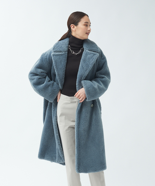 qualite（カリテ）の「テーラードボアコート（テーラードジャケット・レディース・モスグリーン/キャメル・36/38）」の16枚目の写真