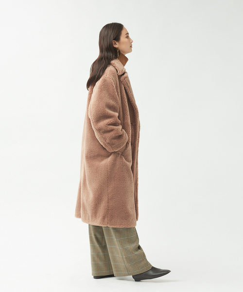 qualite（カリテ）の「テーラードボアコート（テーラードジャケット・レディース・モスグリーン/キャメル・36/38）」の7枚目の写真