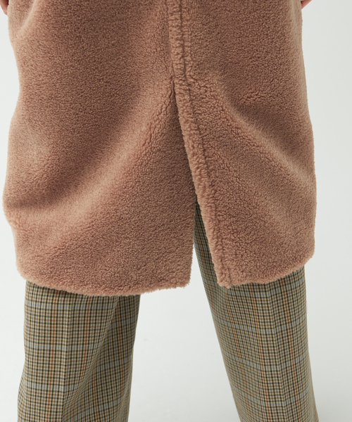 qualite（カリテ）の「テーラードボアコート（テーラードジャケット・レディース・モスグリーン/キャメル・36/38）」の4枚目の写真