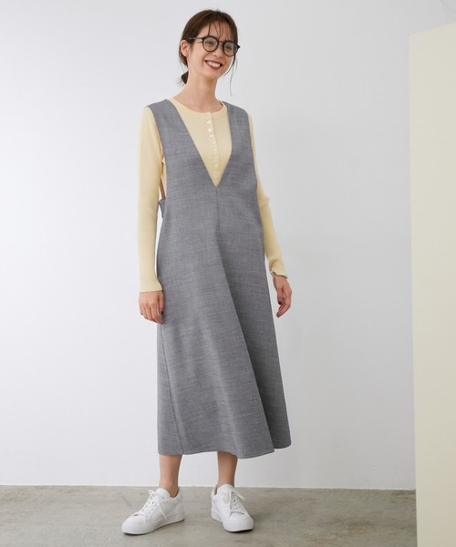 ROPE'（ロペ）の「【シリーズ】ウーステットライクリバージャンパースカート（ジャンパースカート・レディース・ライトグレー/ベージュ・38）」の14枚目の写真