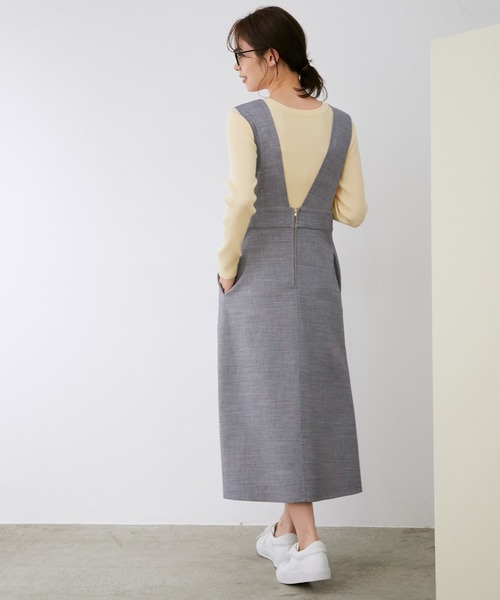 ROPE'（ロペ）の「【シリーズ】ウーステットライクリバージャンパースカート（ジャンパースカート・レディース・ライトグレー/ベージュ・38）」の12枚目の写真