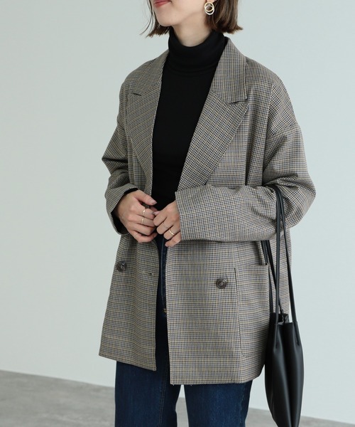 reca（レカ）の「Wピークドラペルジャケット（テーラードジャケット・レディース・ベージュ/ブラウン・M）」の10枚目の写真