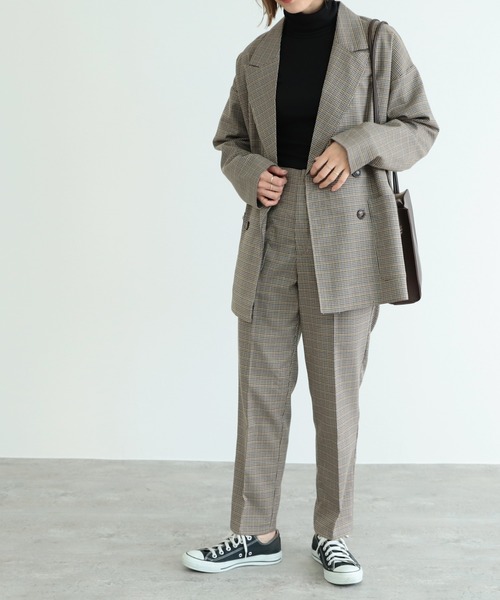 reca（レカ）の「Wピークドラペルジャケット（テーラードジャケット・レディース・ベージュ/ブラウン・M）」の14枚目の写真