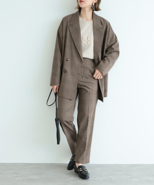 reca（レカ）の「Wピークドラペルジャケット（テーラードジャケット・レディース・ベージュ/ブラウン・M）」の9枚目の写真