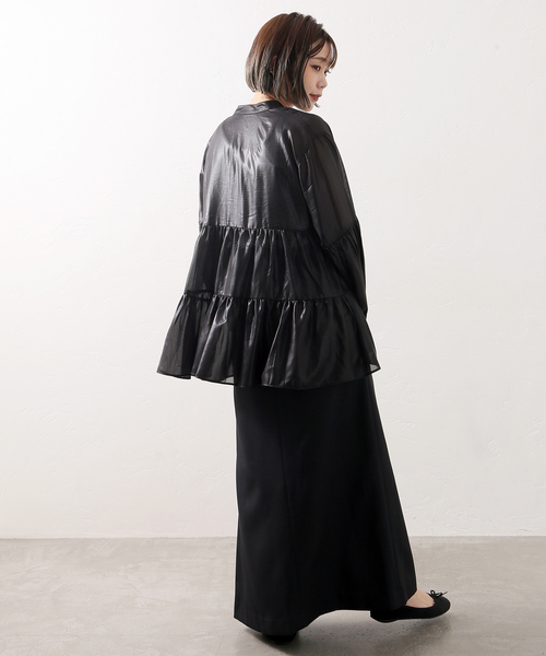 JOINT WORKS（ジョイントワークス）の「J-チンツ ティアードブラウス（シャツ/ブラウス・レディース・パープル/カーキ/ブラック・FREE）」の5枚目の写真