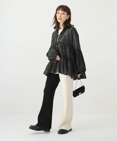 JOINT WORKS（ジョイントワークス）の「J-チンツ ティアードブラウス（シャツ/ブラウス・レディース・パープル/カーキ/ブラック・FREE）」の10枚目の写真