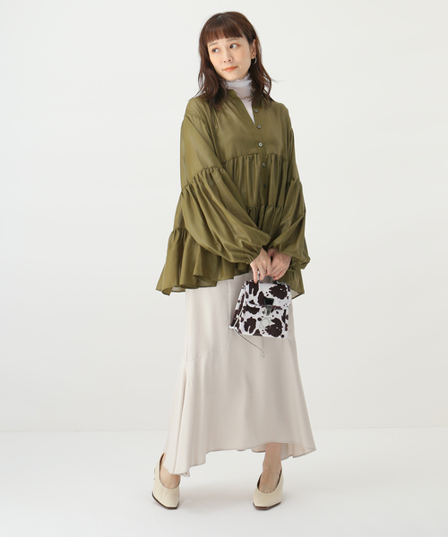 JOINT WORKS（ジョイントワークス）の「J-チンツ ティアードブラウス（シャツ/ブラウス・レディース・パープル/カーキ/ブラック・FREE）」の13枚目の写真