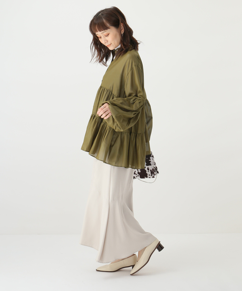 JOINT WORKS（ジョイントワークス）の「J-チンツ ティアードブラウス（シャツ/ブラウス・レディース・パープル/カーキ/ブラック・FREE）」の14枚目の写真