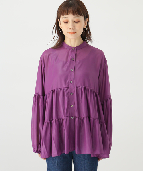 JOINT WORKS（ジョイントワークス）の「J-チンツ ティアードブラウス（シャツ/ブラウス・レディース・パープル/カーキ/ブラック・FREE）」の20枚目の写真