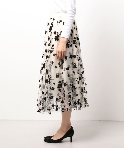 Clice de Paris(クリシェドゥパリス)の「K/フロッキーチュールSK(スカート・レディース・ブラック/ベージュ・ONESIZE)」の5枚目の写真