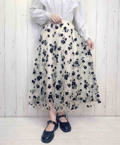 Clice de Paris(クリシェドゥパリス)の「K/フロッキーチュールSK(スカート・レディース・ブラック/ベージュ・ONESIZE)」の11枚目の写真