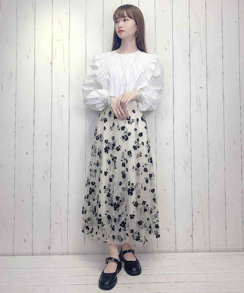 Clice de Paris(クリシェドゥパリス)の「K/フロッキーチュールSK(スカート・レディース・ブラック/ベージュ・ONESIZE)」の12枚目の写真