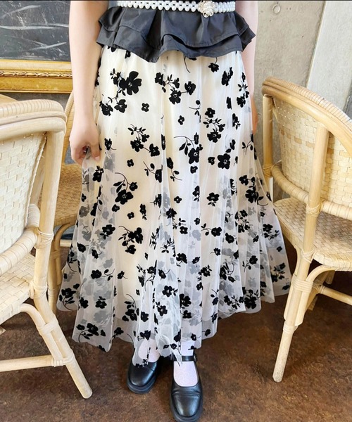 Clice de Paris(クリシェドゥパリス)の「K/フロッキーチュールSK(スカート・レディース・ブラック/ベージュ・ONESIZE)」の13枚目の写真