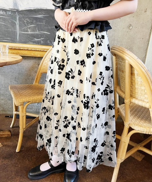 Clice de Paris(クリシェドゥパリス)の「K/フロッキーチュールSK(スカート・レディース・ブラック/ベージュ・ONESIZE)」の15枚目の写真