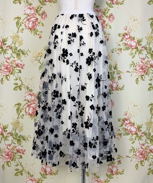 Clice de Paris(クリシェドゥパリス)の「K/フロッキーチュールSK(スカート・レディース・ブラック/ベージュ・ONESIZE)」の19枚目の写真