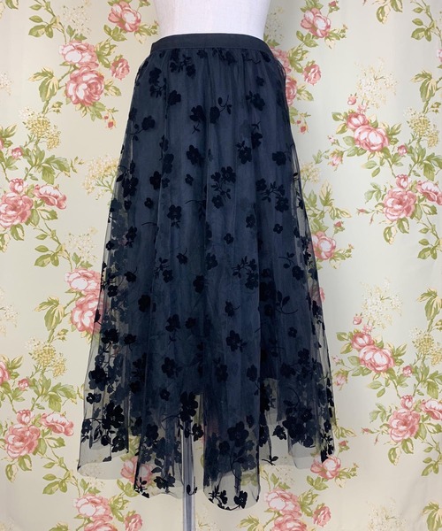 Clice de Paris(クリシェドゥパリス)の「K/フロッキーチュールSK(スカート・レディース・ブラック/ベージュ・ONESIZE)」の20枚目の写真